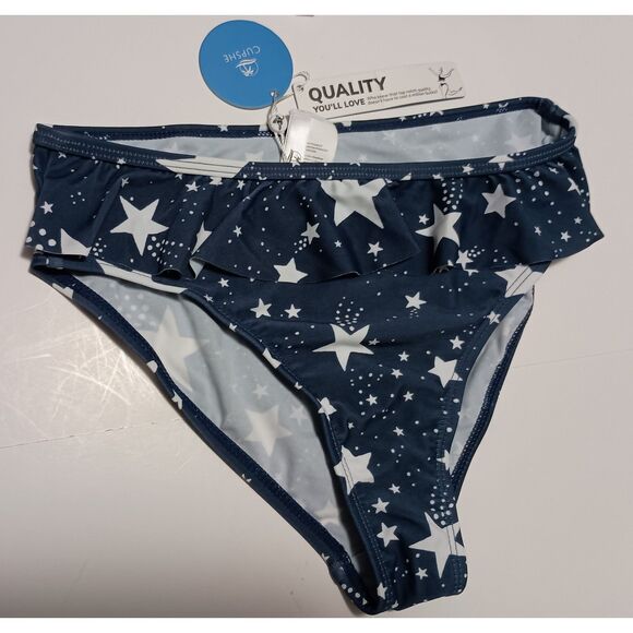 CUPSHE, Navy Bikini with Stars, Girl Size 10 - Picture 3 of 6